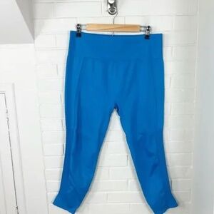 Fabletics Bright Blue Seamless Mesh Cutout Leggings Size XL